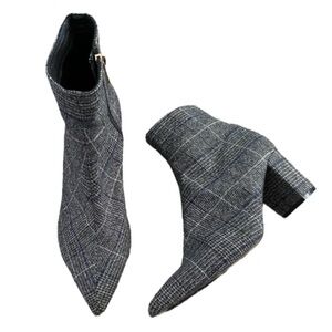 RAYE Plaid Pointy Toe Booties